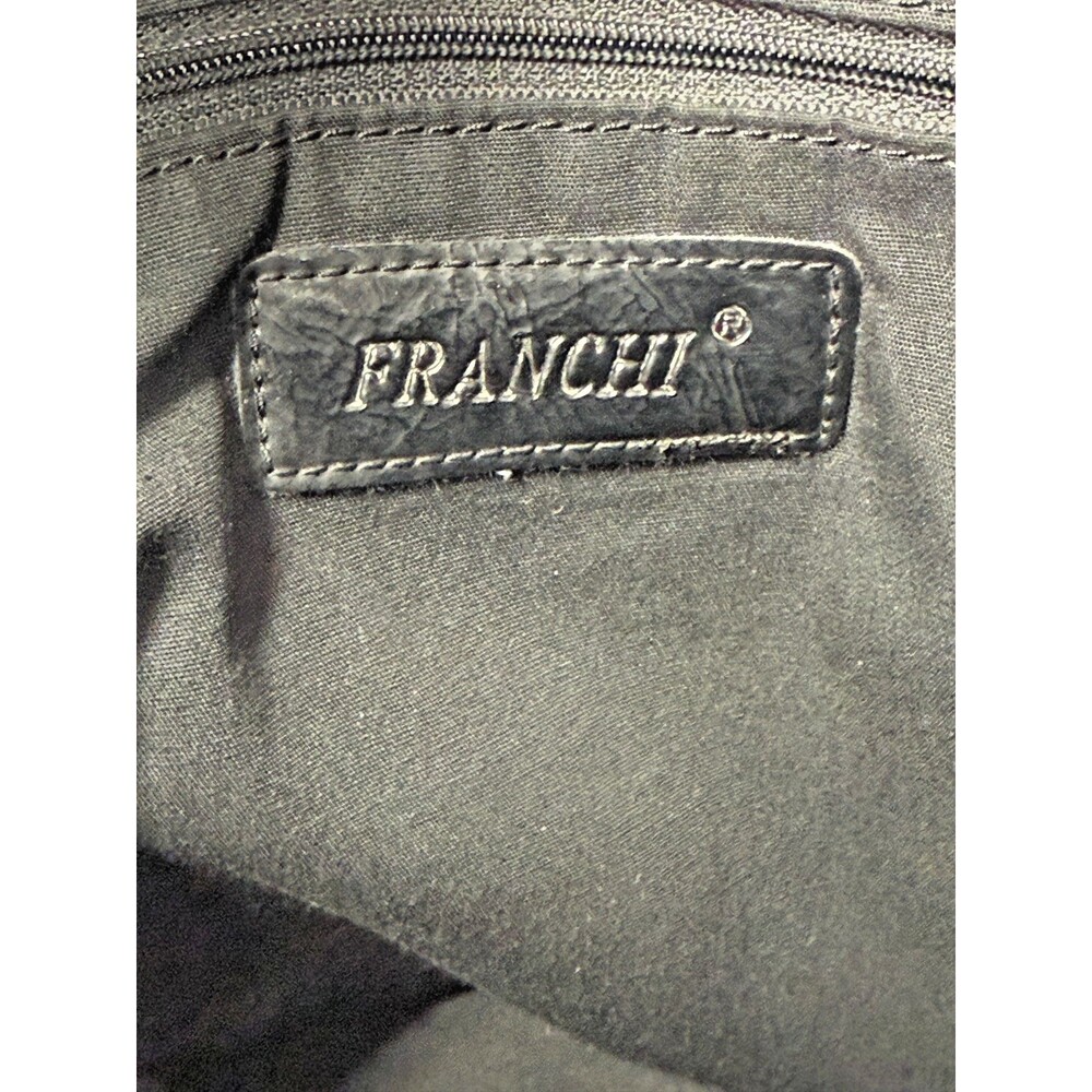 Vintage Black Leather Franchi Handbag Shoulder bag - Picture 4 of 16